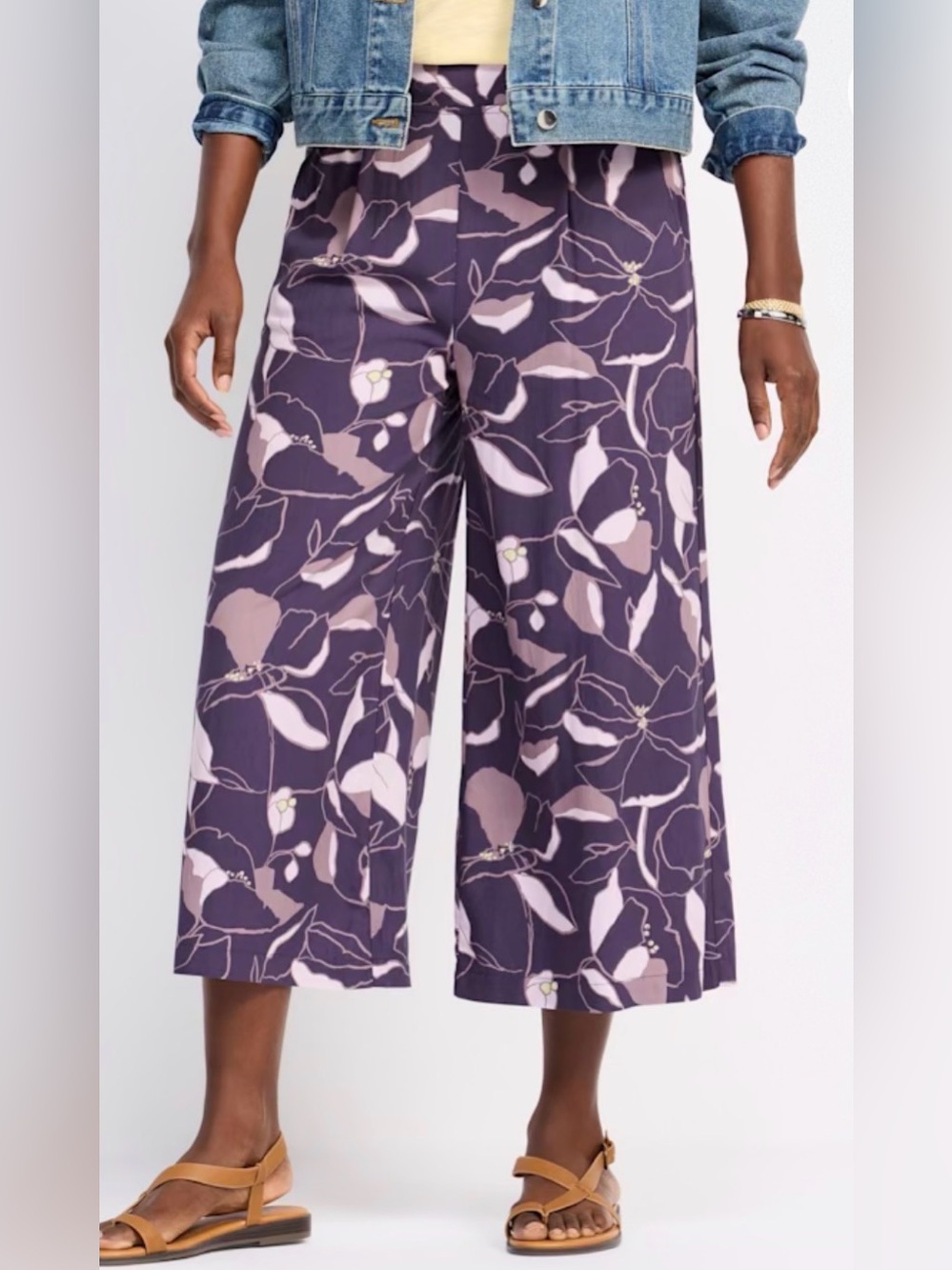 THREADS 4 THOUGHT Alora Falling Floral Crinkle Woven Capri Pant Sz M